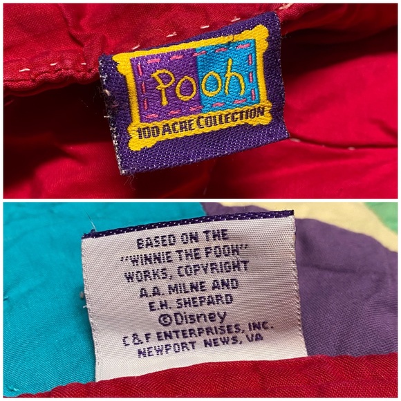 Vintage Disney Winnie The Pooh Blanket Patchwork Quilt Embroidered 90’s - Picture 13 of 13